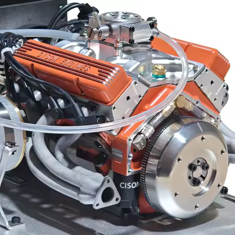 CISON Micro V8 Engine Model 1:8 Internal Combustion Engine Water-cooled Four-stroke RPO Metal Double