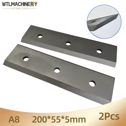 2Pcs Wood Chipper Blade 200x55x5mm 3Hole Wood Chippers Wood Pile Chipper Blades Piercing Blade Tools