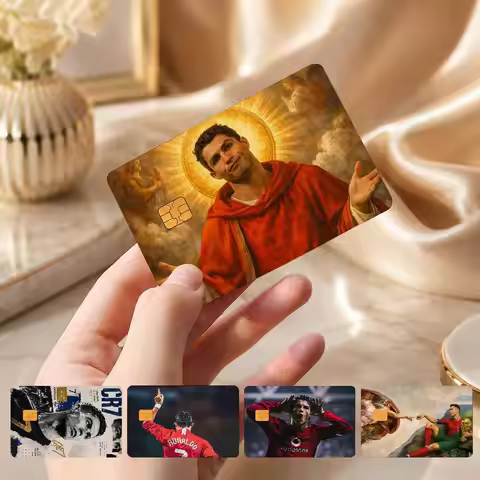C-Cristiano R-Ronaldo CR7 GOAT 4Pcs! Hot Sale Waterproof Card Sticker for Debit Credit Card Decorati