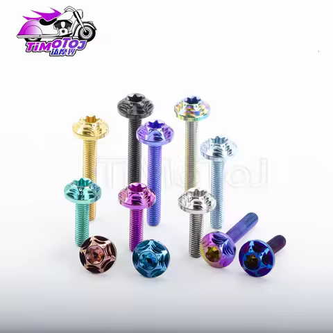 TMJ Titanium Bolts M6x10/15/20/25/30/35/40mm titanium alloy screws plum blossom UFO motorcycle drive