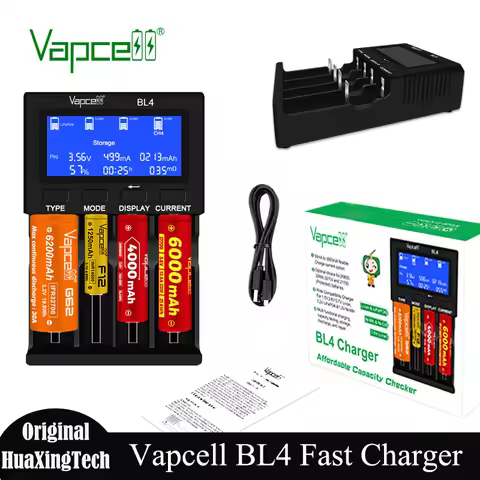 New Hot Selling Vapcell BL4 Charger 9V 2A Smart 4 Slots Fast Battery Charger For 18650 21700 26650 L