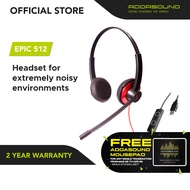 Addasound Epic 512 Binaural Headset with Double Microphone Noise Canceling for Extreme Noisy Working