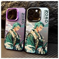 One Piece Zoro Cartoon Matte Hard Laser Casing For Samsung Galaxy A71 A72 A73 J7 Prime M23 M30S M31 Note 20 S21 Plus Ultra Hard Silver Black White Cover Matte IMD Phone Case