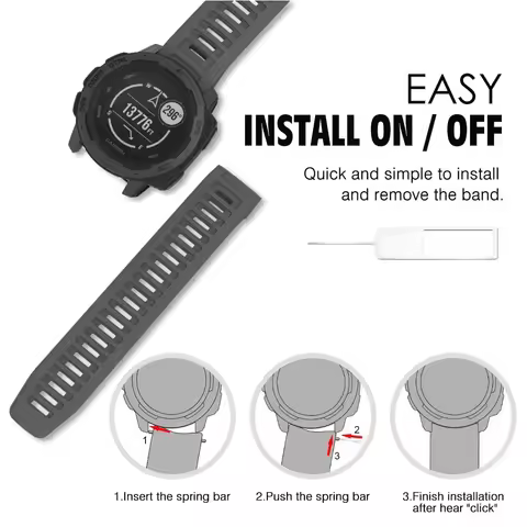 YAYUU Watch Strap for Garmin Instinct Band Silicone Adjustable Replacement Band for Garmin Instinct 
