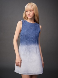 [Pomelo] มินิเดรสยีนส์แขนกุดโทน Ombre / Ombre Halter Sleeveless Denim Mini Dress