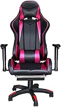 SMLZV High Back Gaming Chairs with Headrest and Lumbar Support,Rotating Lifting Armrest,Adjustable Height Tilt Swivel Computer Chair with Footrest (Color : Red)