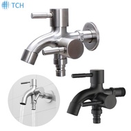 SUS 304 Stainless Steel 1 in 2 out dual way copper valve faucet Two Way Water Washer Tap Faucet