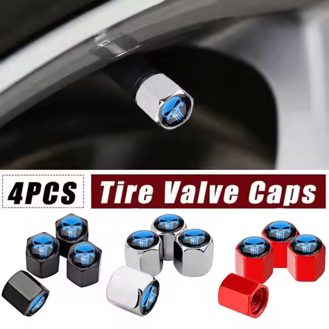 4pcs Miniso Anime Cartoon Marvel Punisher Universal Car Wheel Tire Valve Stem Caps Air Covers for MI