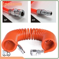 EPEAAMY Air Compressor Hose Tube, Flexible PU PU Air Compressor Hose, With Connector PU Recoil Air T