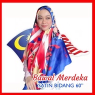 ❣️[TUDUNG MERDEKA] TUDUNG BAWAL MERDEKA MATERI SATIN BIDANG 60