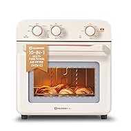 HAUSWIRT Air Fryer Oven K3, 10-in-1 Toaster Oven Air Fryer Combo 19QT, Convection Oven Countertop 1250W, 150°F - 450°F, Non-Stick, White