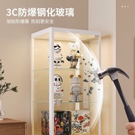 手辦櫃透明玻璃櫃樂高玩具櫃鋼製帶門收納陳列櫃帶燈展示櫃廠家