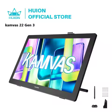 Huion kamvas 22 Gen 3 Graphics Tablet Pentech 4.0 16384 Pressure Levels 99%sRGB 21.5inch Support Lin