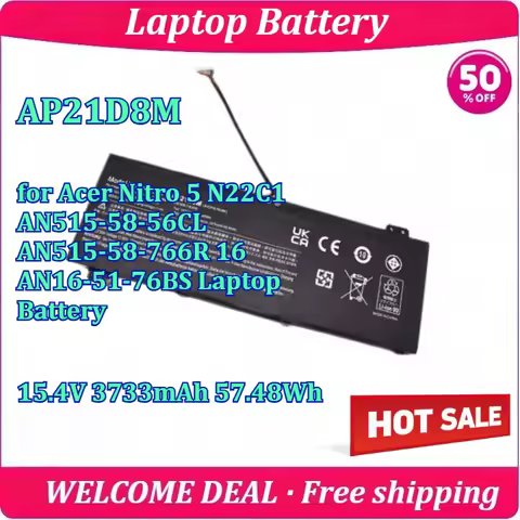 New AP21D8M for Acer Nitro 5 N22C1 AN515-58-56CL AN515-58-766R 16 AN16-51-76BS Laptop Battery 15.4V 