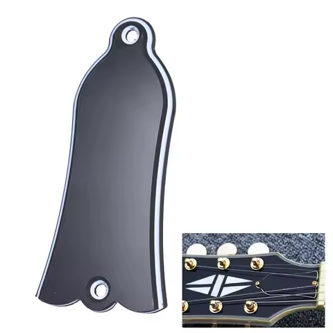 2 Holes 2 Holes -shaped PVC Rod Cover Plate Scroll Plate for Gibson LP SG Flying V ES Guitar Black M