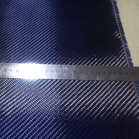 Free shipping Blue Kevlar & 3K Carbon fiber mixed Fabric 20" / 50cm 200gsm 2x2 Twill Aramid fiber Hy
