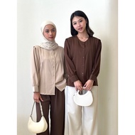 ASOKA Luma Blouse 1446 - Long Sleeve Pleats Blouse Button - Women's Anti-Wrinkle Top