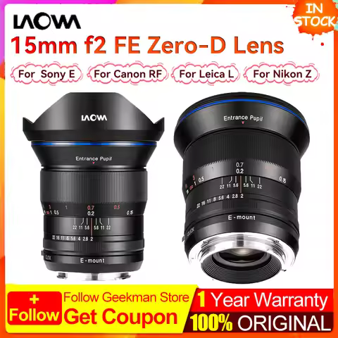 Laowa 15mm F2 Zero-D Full-Frame MF Lens Wide-Angle Prime lens for Sony E for Canon RF for Leica L fo