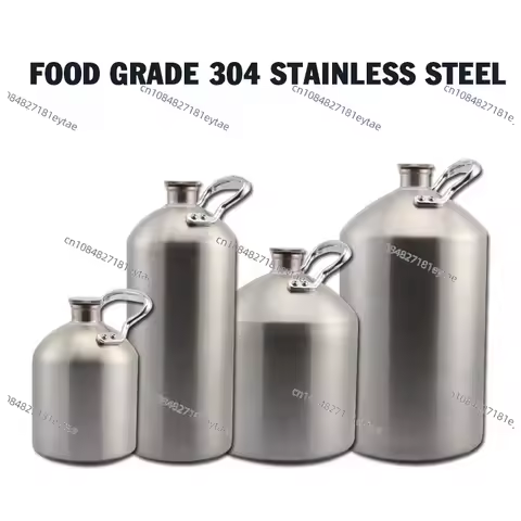 304 Stainless Steel Home Brew Growler Portable Beer Liquor Keg Sealed Transfer Tank 2L 3.6L 5L 8L