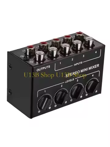 U13B Four Channel Passive Splitter/Mixer CX400 Mixer Multi-Channel for KTV Home Stage Stereo Music S