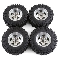 4PCS 98MM 1.9" Super Viscosity Rubber Rock Tyres Wheel Tires with Beadlock Wheel Rim for 1:10 RC Cra