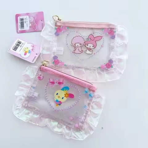 Sanrio Charmmy Kitty Coin Purse Wallet Glitter Dreamy KT Usahana bunny Melody Makeup Bag Mini Zipper