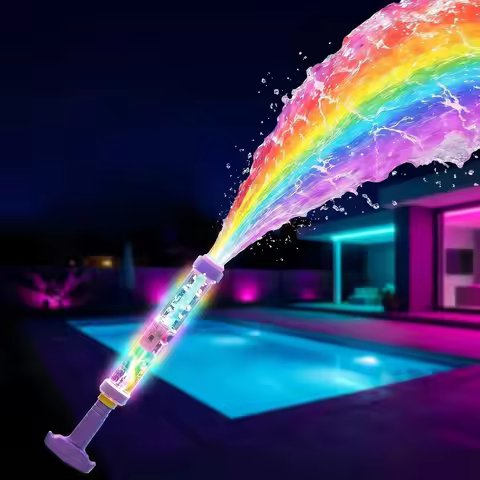 LED Glowing Rainbow Water Blaster Pops Like Magic Creativity Squirt Water Blaster Guns for Pool Part