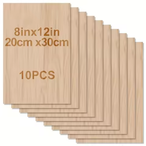 10pcs Basswood Sheets For Crafts-12 X 8 X 1/12 Inch- 2mm Thick Plywood Sheets With Smooth Surfaces-U