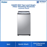 HAIER 9KG Top Load Magic Filter Washing Machines HWM90-M826 | Magic Filter x2 | Pillow Drum | Soft C