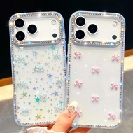 Suitable for iPhone 17 Pro Max Flash Diamond Phone Case ,for Samsung S25 Ultra Bowknot iPhone 16E 3D
