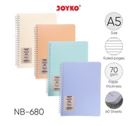 NOTEBOOK JOYKO A5 PASTEL NB-680 / Buku Agenda Diary Notes Spiral Joyko A5 NB-680 Polos Pastel