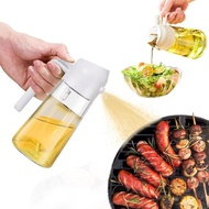 Oil Spray Olive Oil 470ml Seasoning Container Oil Container 2 in 1 Oil Pot for Cooking Portable Spray Glass Bottle Olive Oil Salad Oil Soy Sauce Vinegar Liquid Condiment Container Kitchen Utensils for BBQ White [Direct from Japan]