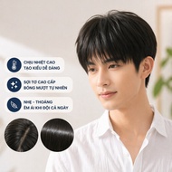 Men's High Temperature Silk Wig Short Parted in the Middle of Puffy Natural Easy to Wear to Work 25c