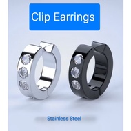 #Clip Earring# Trendy Men Women Inlaid Imitation Diamond Personality Hip-hop Earrings/Unisex Earring