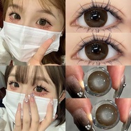 Contact Lens รายเดือน Milk Tea Brown อมน้ำสูงกรองแสงคอนแทคเลนส์ Brown 1คู่ 14.2mm-14.5mm