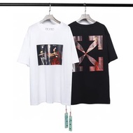 off white 宗教油畫燙畫純棉短袖T恤 顏色：黑色，白色 尺碼：S M L XL