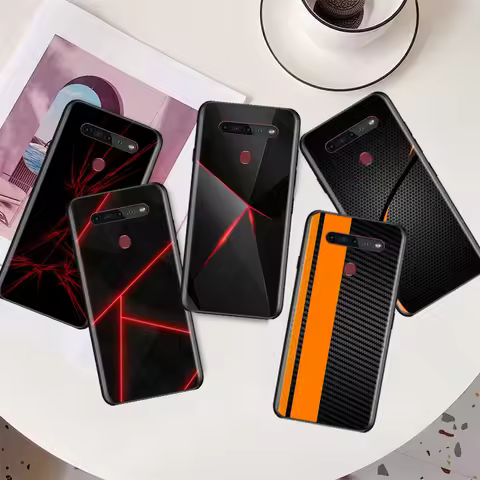 Carbon Fiber Car Art For LG Q60 V60 V50S V50 V40 V30 K92 K71 K61 K51S K41S K50S K22 G8 5G Black Phon