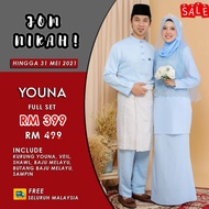 FULL SET BAJU PENGANTIN LELAKI PEREMPUAN | BAJU NIKAH MURAH | BAJU KAHWIN BABY BLUE PLUSSIZE - YOUNA