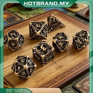 [Hotbrand.my] 7pcs/Set Dragon Metal Steampunk Polyhedral Dice Set for DND Role Playing Games Hollow 