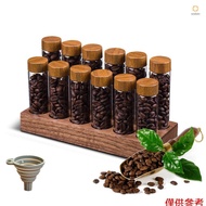 12pcs Single Dose Coffee Bean Storage Tubes Borosilicate Glass Coffee Bean Cellar Container with Lid