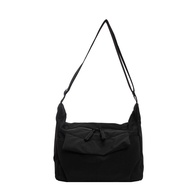Soft Fabric Slouchy Black Crossbody Bag Casual Carryall for Everyday Errands