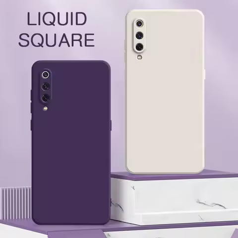 Original Square Liquid Silicone Case for Xiaomi Mi 6 8 SE 9 Pro Lite cc9 Pro CC9E Mi 6X Mi8 Mi9 8SE 