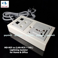 Cal-Lab MD-NIF cu (LAN-8CG + DSL) Lightning Isolator Protector Universal Power Outlet[Surge Protecto