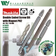 Makita PH2 Double Ended Screw Bit with Magnet 1pcs 45mm/ 65mm/ 110mm D-33679 mata screw bit mata skru driver mata drill