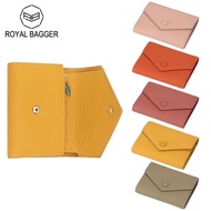 Royal Bagger กระเป๋าสตางค์สั้นสำหรับผู้หญิงแฟชั่นหนังวัวแท้กระเป๋าตังค์พับสามทบ Dompet Koin ความจุมากบางกระเป๋าเก็บบัตร1561