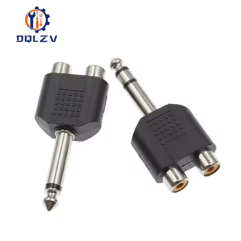 6.35 / 6.5 mm Male to Dual RCA Female audio and video adapter connection lotus three split RCA RF co