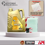 TOYOTA VIOS 1.5 (2nd MODEL) NCP93 OIL FILTER + AIR FILTER + KOYOMA 5W40 FULLY SYNTHETIC ENGINE OIL