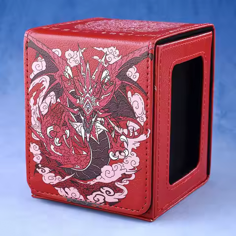 Gacha 100+Load Trading Card Deck Box With 2 Dividers PU Leather Magnetic Closure Game Card Storage B