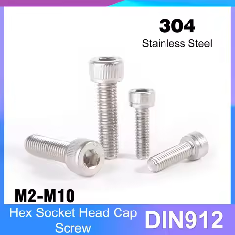 DIN912 A2-70 Allen Bolt M2 M2.5 M3 M4 M5 M6 M8 M10 304 Stainless Steel Hexagon Hex Socket Head Cap S