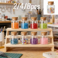2/4/8PCS 50ml Mini Clear Glass Jars Cork Stopper Seal Storage Bottle for Gold Beans Small Crystals C